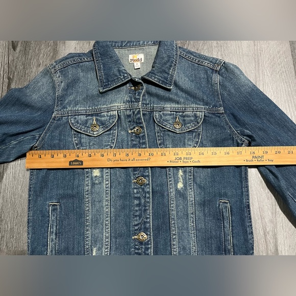 Mudd Distressed Jean Jacket - Size Women’s Medium - Denim Jacket - Picture 3 of 9